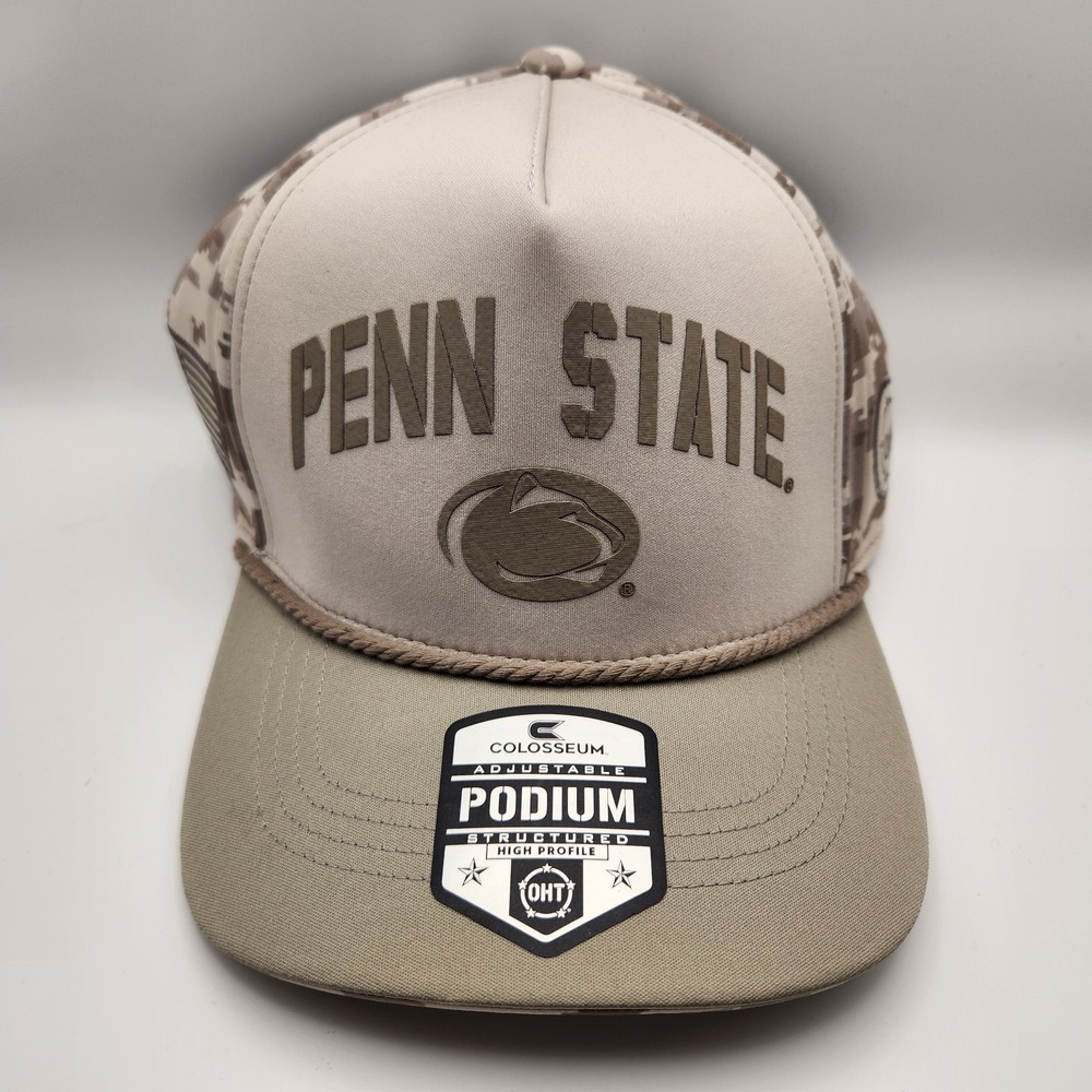 Penn State Colosseum  Operation Hat Trick White Sand Adjustable Hat NWT